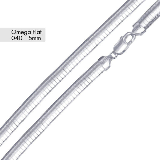Flat Omega 040 Chain 5.0mm - CH804 | Silver Palace Inc.