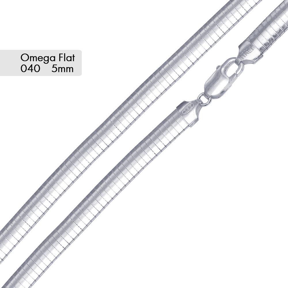 Flat Omega 040 Chain 5.0mm - CH804 | Silver Palace Inc.