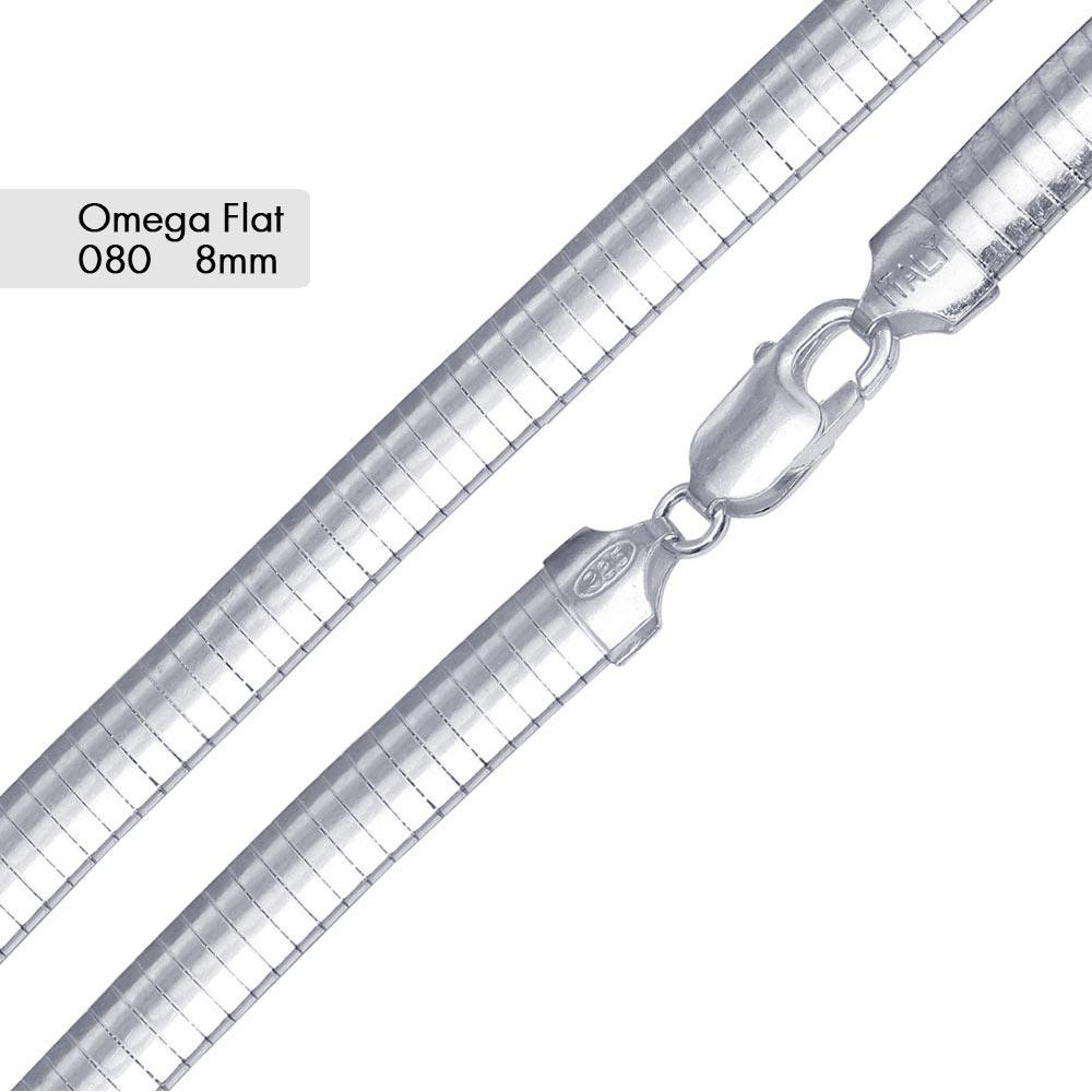 Flat Omega 080 Chain 8.0mm - CH806 | Silver Palace Inc.