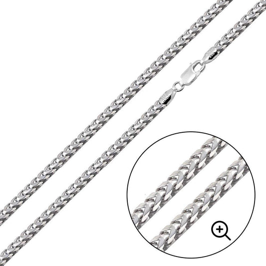 925 Sterling Oval Franco Diamond Cut 140 3.9mm Chain or Bracelet - CH826