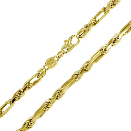 Silver 925 Gold Plated Hand Made Figarope Milano Chains 8mm - CH931 GP | Silver Palace Inc.