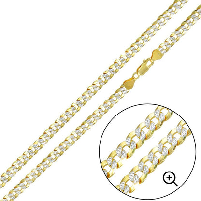 Silver Gold Plated 2 Toned DC Curb Chain 5mm - CH933 GP | Silver Palace Inc.