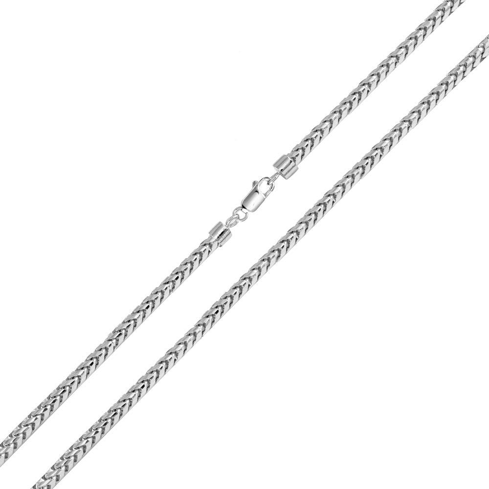 Silver 925 Rhodium Plated Round Franco Chain 2.9mm - CH934 RH | Silver Palace Inc.