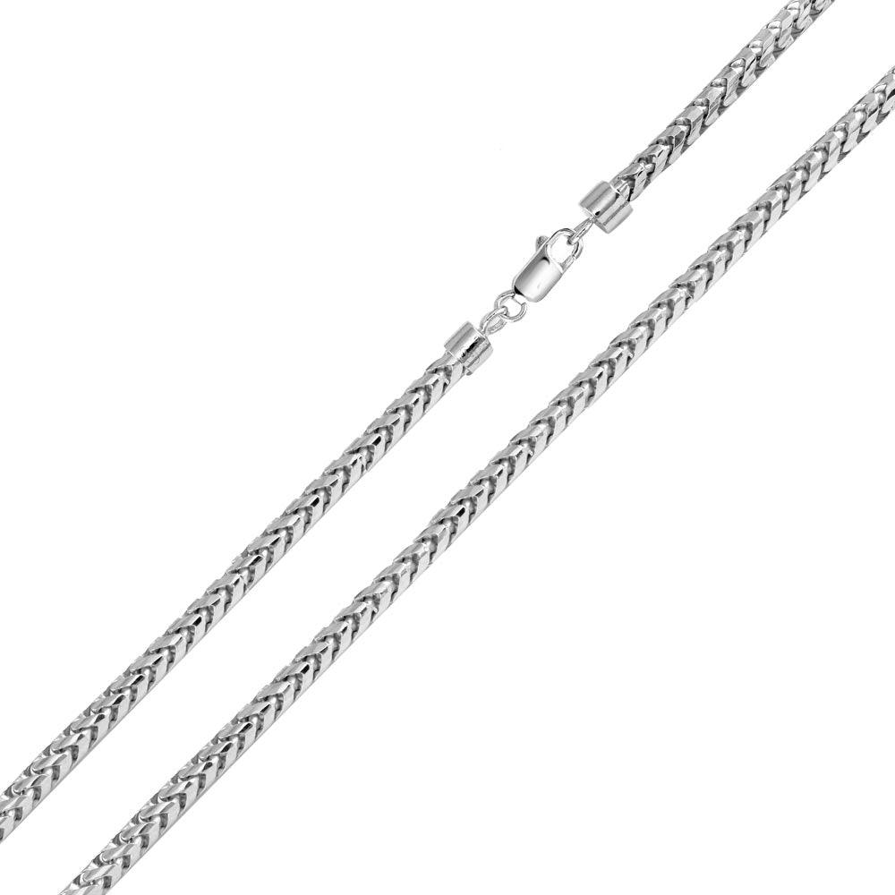 Silver 925 Rhodium Plated Round Franco Chain 3.2mm - CH935 RH | Silver Palace Inc.