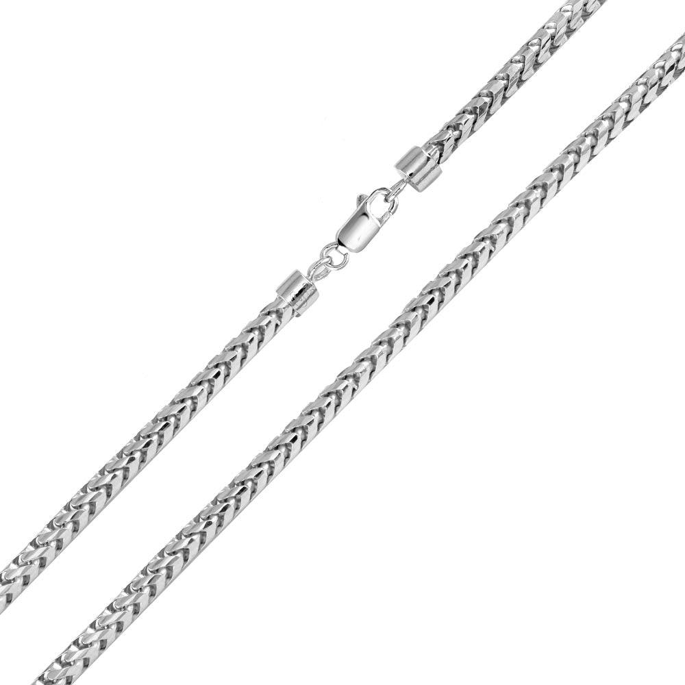 Silver 925 Rhodium Plated Round Franco Chain 3.9mm - CH936 RH | Silver Palace Inc.