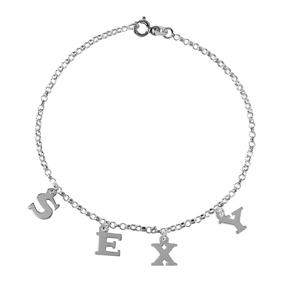 Silver 925 SEXY Charm Link Bracelet - CHB004 | Silver Palace Inc.