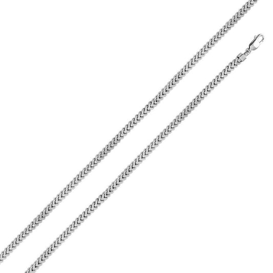 Silver 925 Rhodium Plated Hollow Franco Chain 4.8mm - CHHW101 RH | Silver Palace Inc.