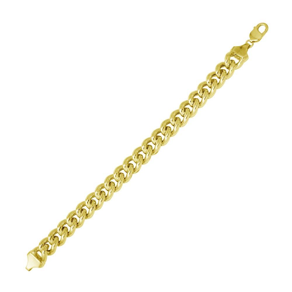 Silver 925 Gold Plated Hollow Curb Bracelet 12.8mm - CHHW116B GP | Silver Palace Inc.