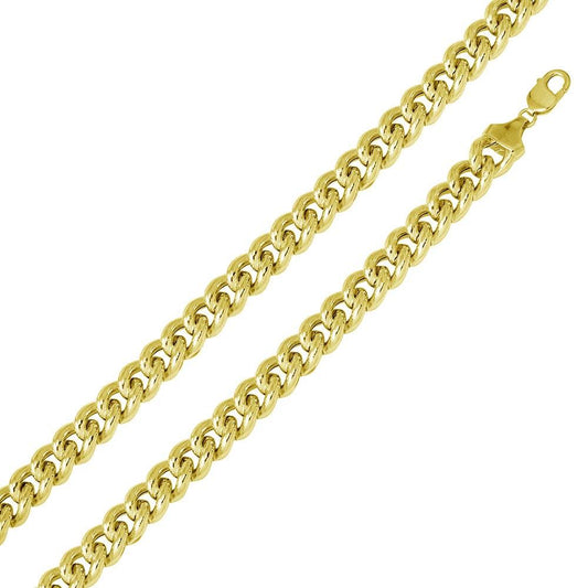 Silver 925 Gold Plated Hollow Curb Chain 14.5mm - CHHW117 GP | Silver Palace Inc.