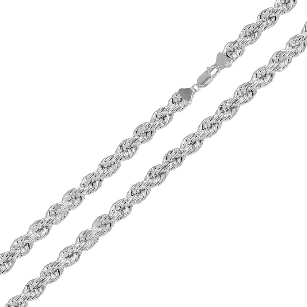 Sterling Silver 925 Diamond Cut Anti Tarnish Hollow Rope Chain 5.8MM  - CHHW124