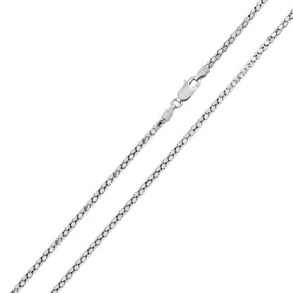 Silver 925 Rhodium Plated DC Flat Multi Disc Coreana 018 Chain 1.6mm - CH402 RH | Silver Palace Inc.