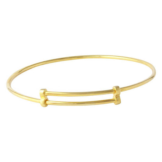 Silver 925 Gold Plated Adjustable Bangle Bracelet - DIB00003GP | Silver Palace Inc.