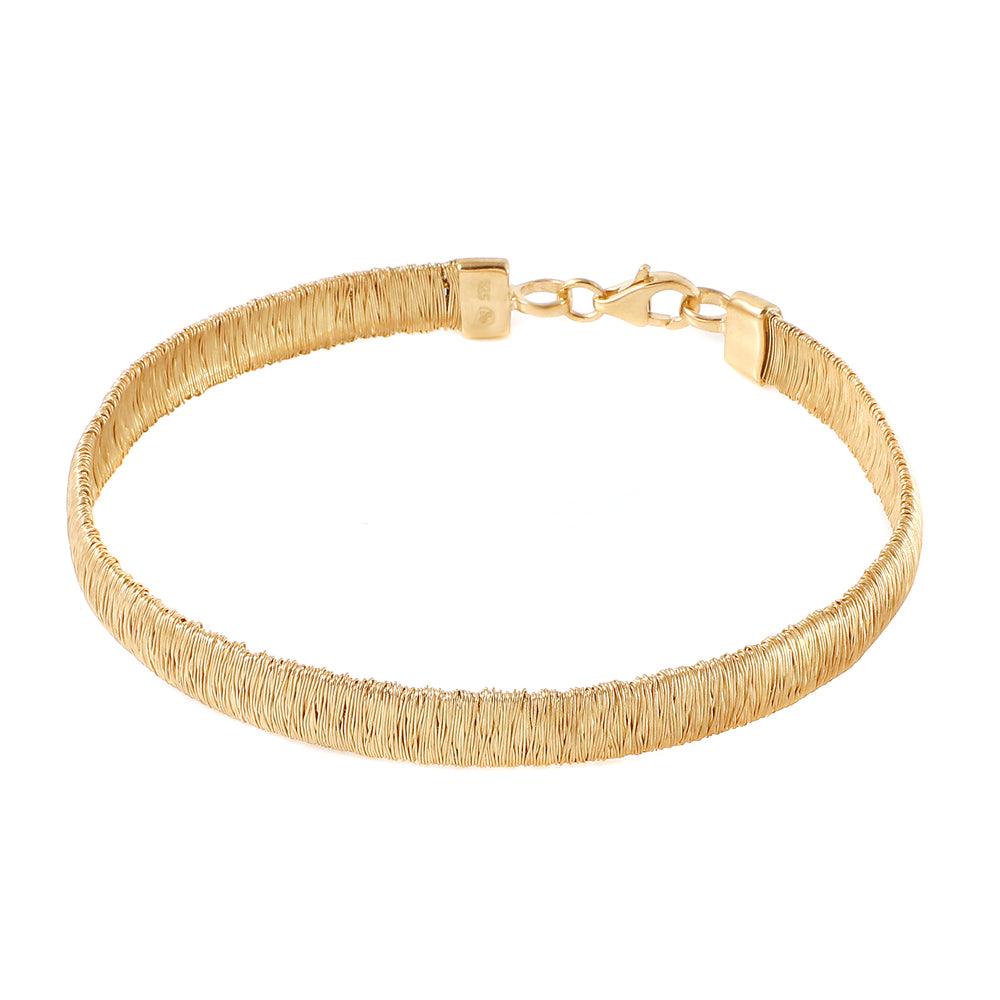 Silver 925 Gold Plated Wheat Thin Italian Bracelet - DIB00001GP | Silver Palace Inc.