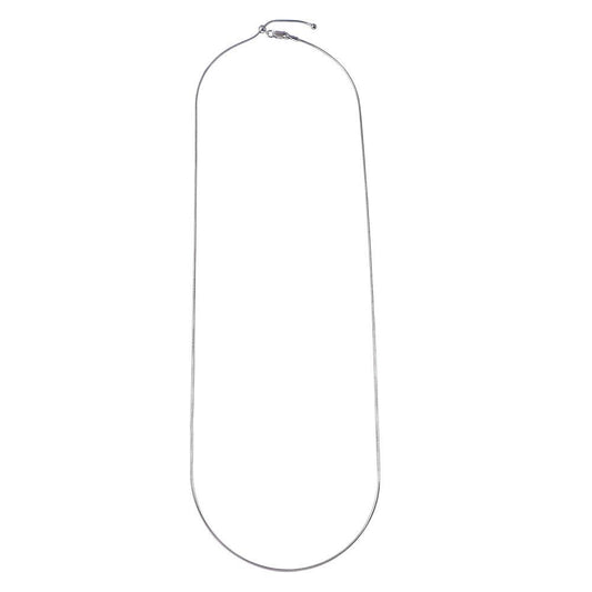 Silver 925 Rhodium Plated Round Snake Slider Adjustable Chain Necklace - DIN00012RH | Silver Palace Inc.