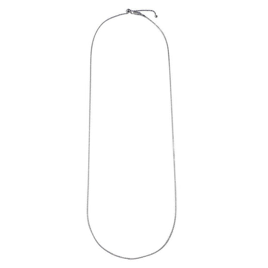 Silver 925 Rhodium Plated Flat Rolo Slider Adjustable Chain Necklace - DIN00013RH | Silver Palace Inc.
