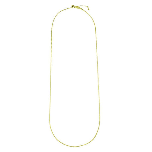 Silver 925 Gold Plated Flat Rolo Slider Adjustable Chain Necklace - DIN00013GP | Silver Palace Inc.