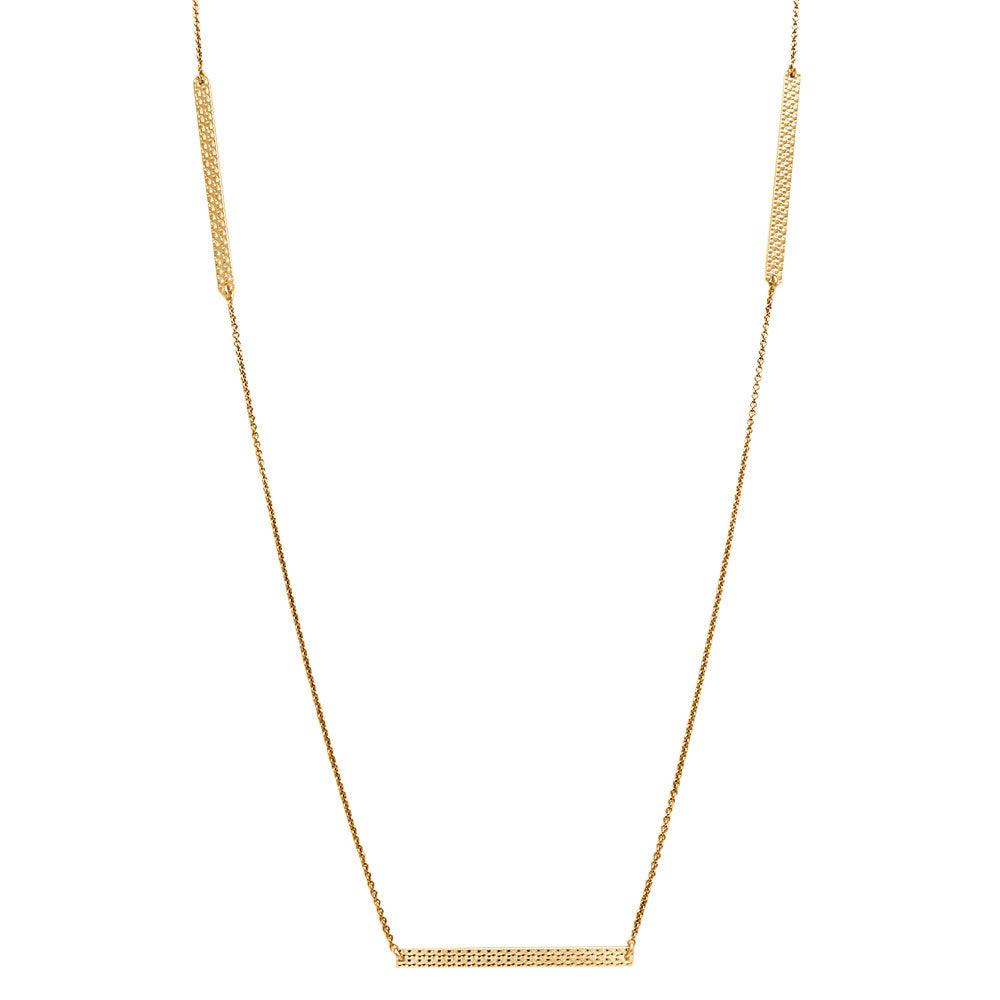 Silver 925 Gold Plated Diamond Cut Bars Necklace - DIN00019GP | Silver Palace Inc.