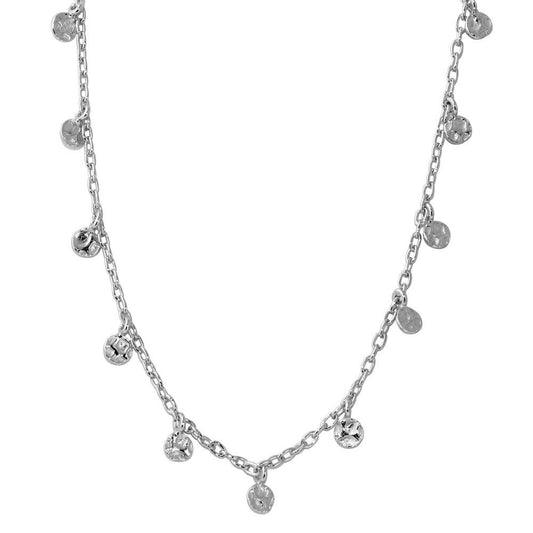 Silver 925 Rhodium Plated Dangling Circle Confetti Necklace - DIN00081RH | Silver Palace Inc.