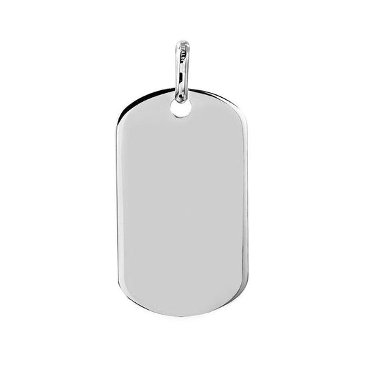 Silver 925 Plain Dogtag 40mm x 23mm - DOGTAG9 | Silver Palace Inc.