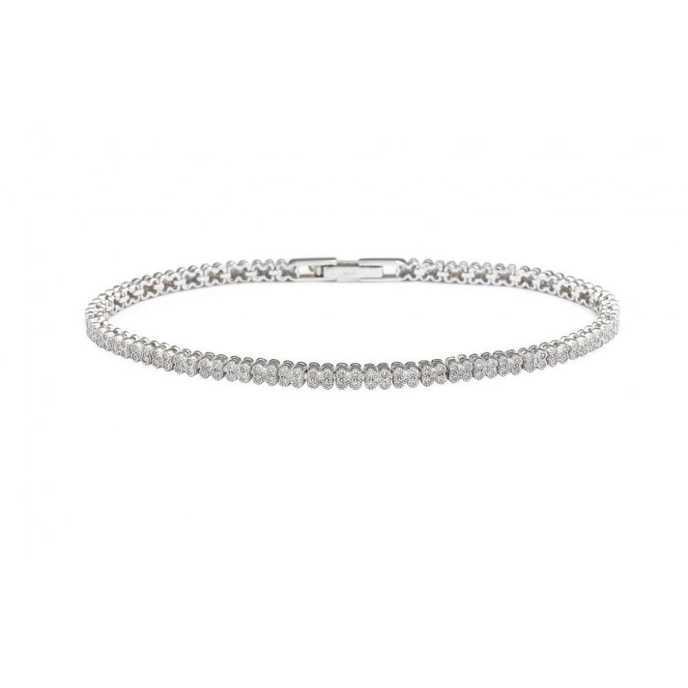 Silver 925 Rhodium Plated Multiple Clear CZ Bracelet - GMB00001RH | Silver Palace Inc.