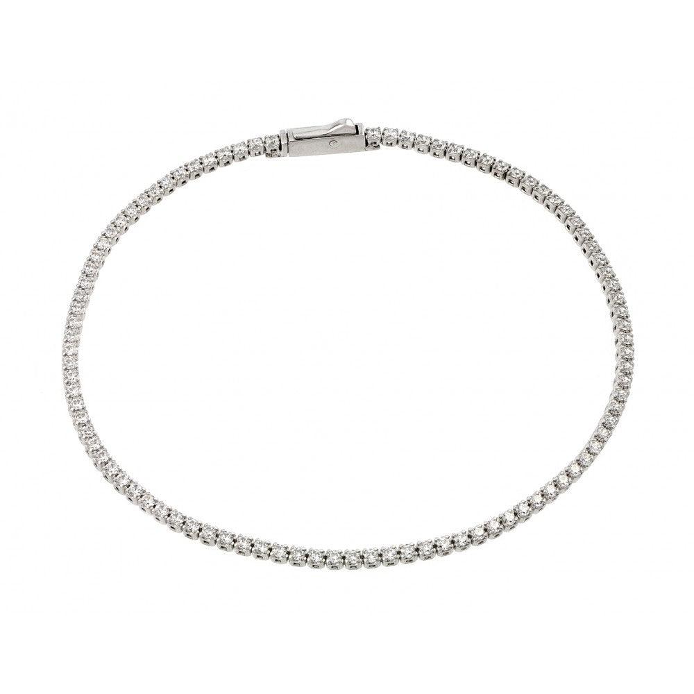 Silver 925 Gold Plated Multiple 1.7mm Circle Clear Tennis Micro Pave CZ Bracelet - GMB00009RH | Silver Palace Inc.