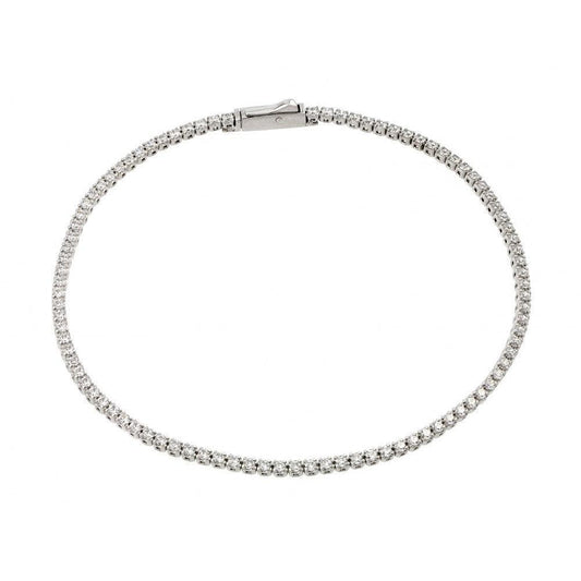 Silver 925 Gold Plated Multiple 1.7mm Circle Clear Tennis Micro Pave CZ Bracelet - GMB00009RH | Silver Palace Inc.