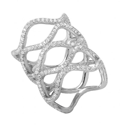 Silver 925 Rhodium Plated Eternity Ring - GMR00035 | Silver Palace Inc.