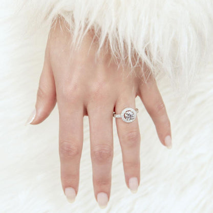 Silver 925 Rhodium Plated Round CZ Bridal Ring - GMR00057