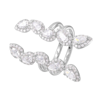 Silver 925 Rhodium Plated CZ Open Ring - GMR00063 | Silver Palace Inc.