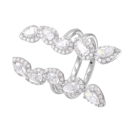 Silver 925 Rhodium Plated CZ Open Ring - GMR00063 | Silver Palace Inc.