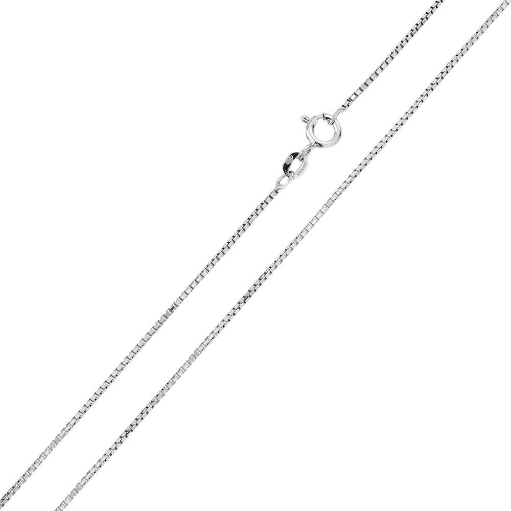 Silver Rhodium Shinny Greek Link Box 019 Chains 0.9mm (Pk of 6) - CH206 RH