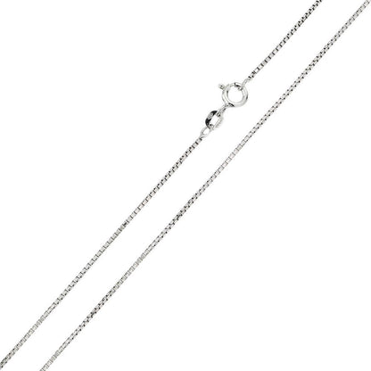 Silver Rhodium Shinny Greek Link Box 019 Chains 0.9mm (Pk of 6) - CH206 RH