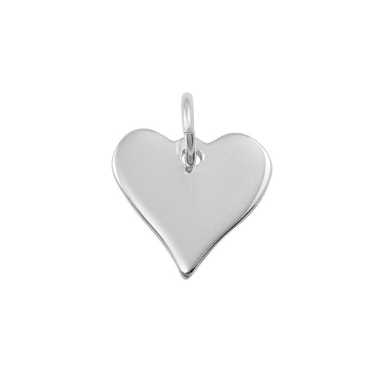 Silver 925 High Polished Toggle Small Heart Engravable with Bail - HRT09 | Silver Palace Inc.
