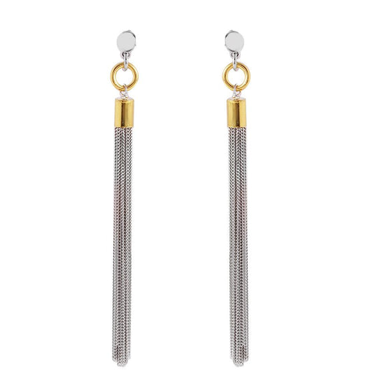 Silver 925 Gold Plated Ponytail Earrings - ITE00073RH-GP | Silver Palace Inc.