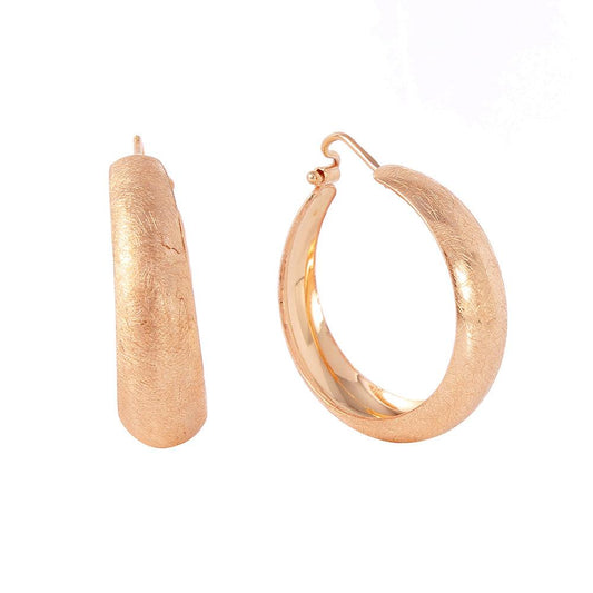 Silver 925 Rose Gold Plated Hoop Earrings - ITE00079RGP | Silver Palace Inc.