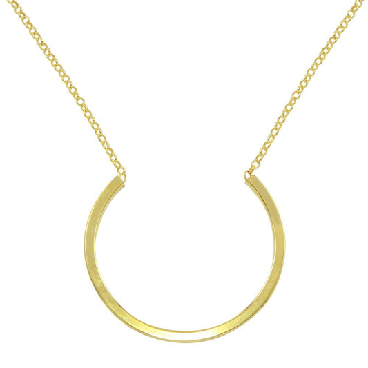 Silver 925 Gold Plated Semi Circle Necklace - ITN00121GP | Silver Palace Inc.