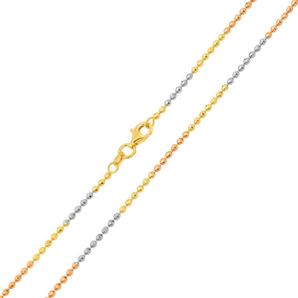 Silver 925 Multi Plated Diamond Cut Jianzhi 018 Chain 1.8mm - CH267 MUL | Silver Palace Inc.