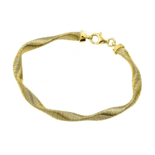 Silver 925 Gold Plated Mesh Twisted Italian Bracelet - JPB00006GP | Silver Palace Inc.