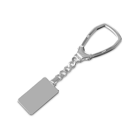 Silver 925 High Polished Rectangle Key Chain - KEYCHAIN9 | Silver Palace Inc.