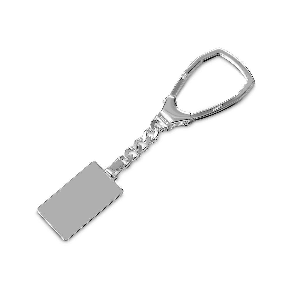 Silver 925 High Polished Rectangle Key Chain - KEYCHAIN9 | Silver Palace Inc.