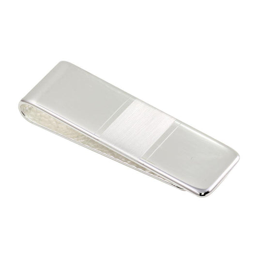 Silver 925 High Polished Matte Bar Money clip - MONEYCLIP12 | Silver Palace Inc.