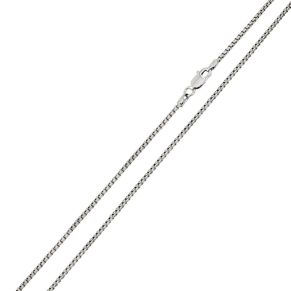 Silver 925 Rhodium Plated Round Box 030 Chain 1.6mm - CH215 RH | Silver Palace Inc.