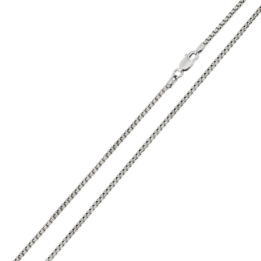 Silver 925 Rhodium Plated Round Box 035 Chain 1.7mm - CH216 RH | Silver Palace Inc.