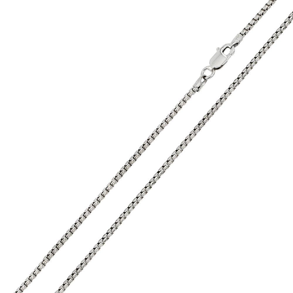 Silver 925 Rhodium Plated Round Box 040 Chain 2mm - CH217 RH | Silver Palace Inc.