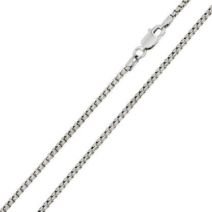 Silver 925 Rhodium Plated Round Box 060 Chain 3.3mm - CH219 RH | Silver Palace Inc.