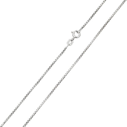 Silver Rhodium Box Round Diamond Cut 019 Chain 1mm (Pk of 6) - CH208 RH