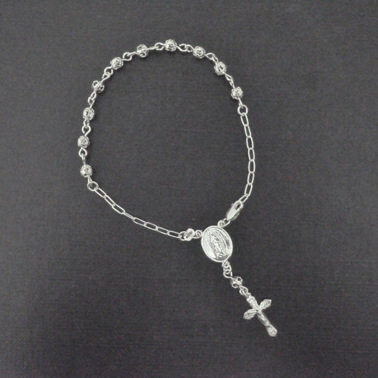 Silver 925 High Polished Filigree Rosary Bracelet 4MM - ROSB10-4MM | Silver Palace Inc.