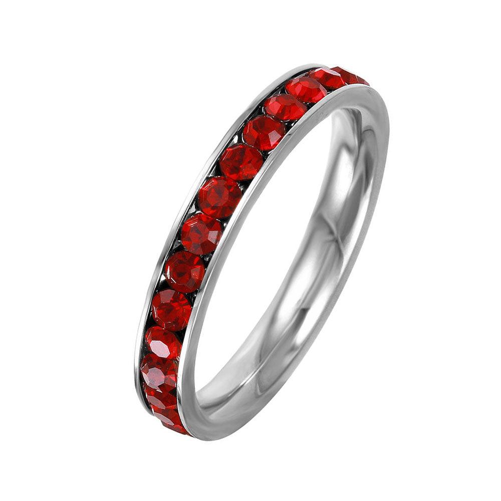 Stainless Steel CZ Eternity Band January - SSR15JAN