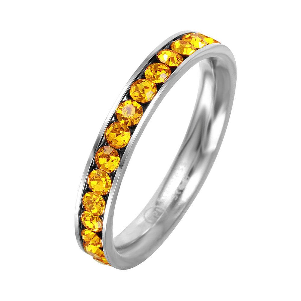 Stainless Steel CZ Eternity Band November - SSR15NOV