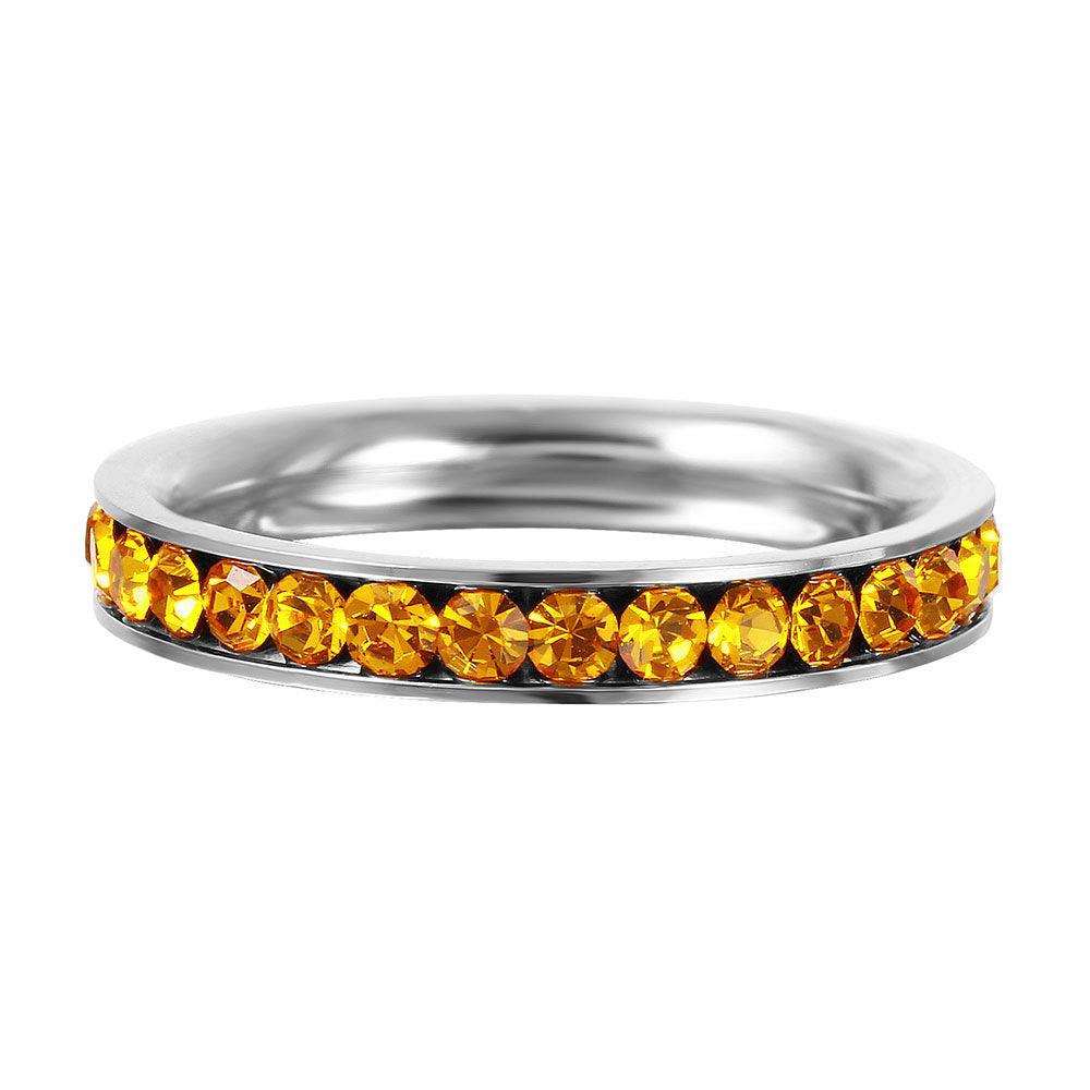 Stainless Steel CZ Eternity Band November - SSR15NOV